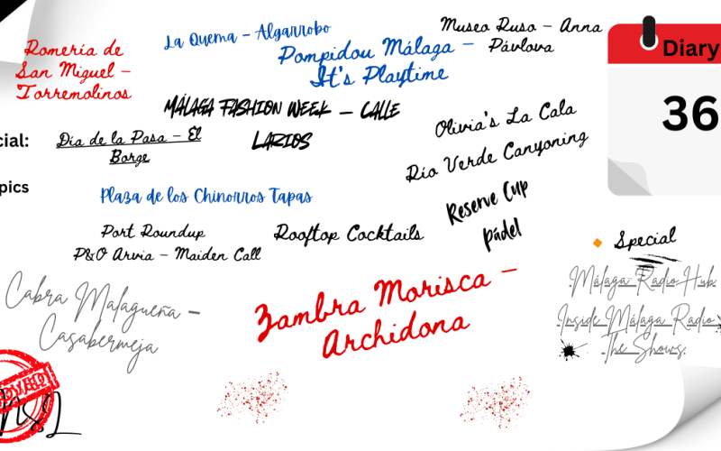 Malaga Radio Weekly Diary Episode 36 – Spotlight on the Shows, plus Romería de San Miguel, Málaga Fashion Week, and more events across the Costa del Sol.